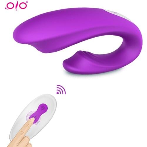 OLO Wireless Vibrator Adult Toys For Couples USB Rechargeable Dildo G Spot U Silicone Stimulator Double Vibrators Sex Toy