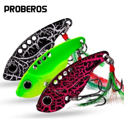 PROBEROS 40pcs/lot Fishing Lures 5.5cm-11g Metal Jigging Lures VIB Jig Baits Vibration Shore Cast Spoon Lures Fishing Tackle