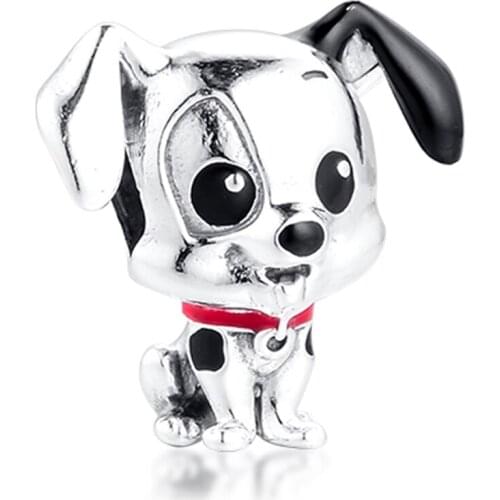 QANDOCCI Fits For Bracelets Necklaces 101 Dalmatians Patch Beads 100% 925 Sterling-Silver-Jewelry Charms Free Shipping