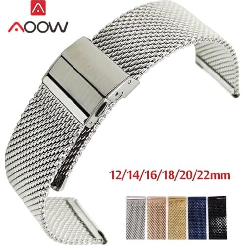 18mm 20mm 22mm Milanese Loop Watchband for Samsung Galaxy Watch Active2 S2 S3 Amazfit Huawei GT 2 Stainless Steel Band Strap