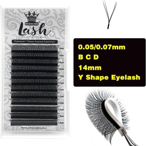 MASSCAKU Fast Shipping New Style Faux Mink Individual Eyelash Lashes for Professionals Soft Premium YY Mink Eyelash