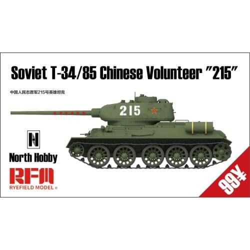 RYEFIELD MODEL RFM RM-5059 1/35 Chinese Volunteer T-34/85 "215" Medium Tank