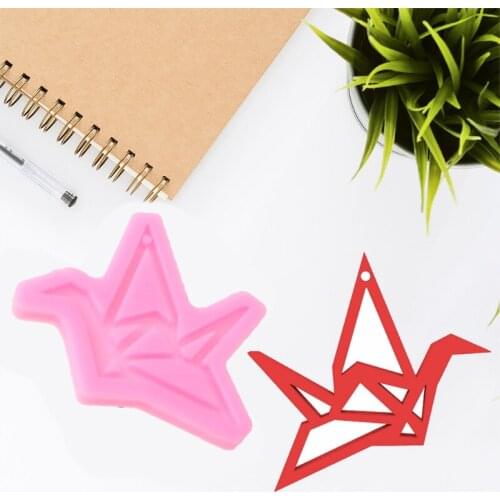 DIY Crafts Jewelry Earring Keychain Epoxy Resin Mold Paper Crane Silicone Mould