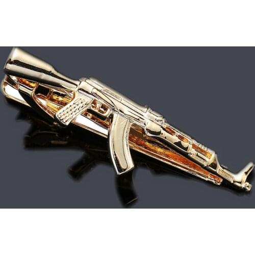 High quality metal tie clip new fashion jewelry AK47 rifle tie clip pin mens wedding party clothing tie badge gift