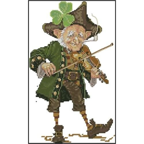 Top Quality lovely counted cross stitch kit Violoniste au Trefle violinist violin player musician nimue nium