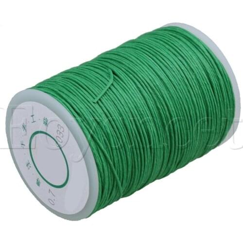 Green 100m Hemp Round Waxed Stitching Thread Cord 0.7mm Did for Handwork