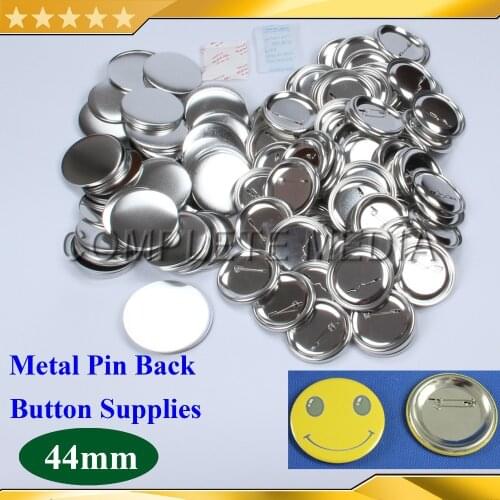 100Sets 1-3/4" 44mm Pin Back Metal Pinback Button Supply Materials for Professional All Steel Badge Button Maker