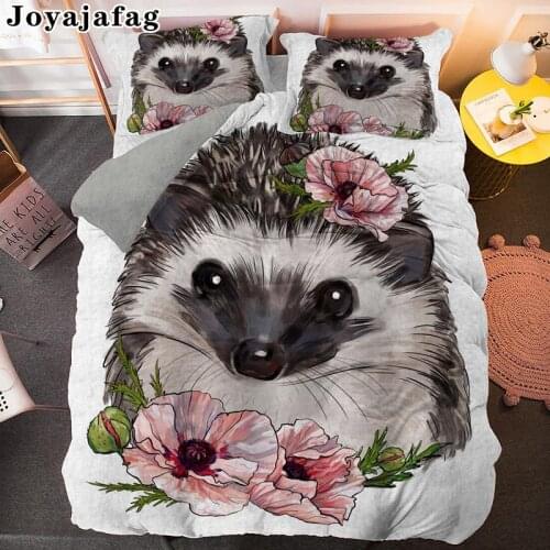 Cute Hedgehog Single King Queen Duvet Cover With Pillowcase 2/3pcs Kids Adult Bedding Set For Bedroom Decor Bed Sets Bedclothes
