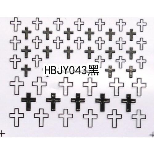 2PCS HBJY043-Black Nail Art Cute Cross Sticker Nail Art Sticker