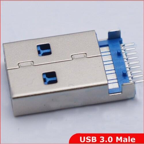 20pcs/lot USB 3.0 Type A 9 Pin Male Panel Mount DIP USB Connector for High-speed Data Transmission Free Shipping