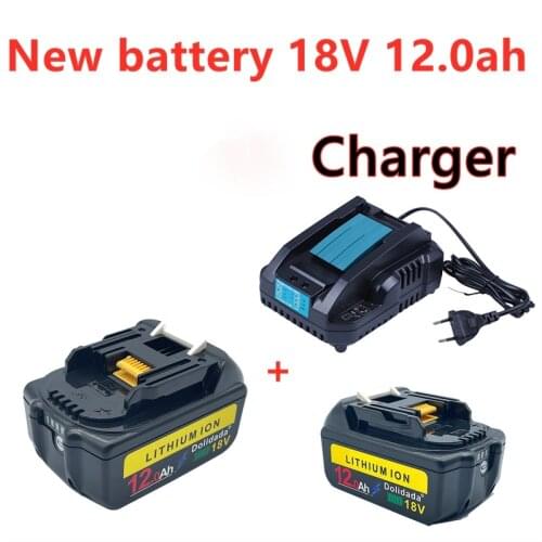 New bl1860 rechargeable battery 18V 12000mah Makita Li ion 18V battery bl1840 bl1850 bl1830 bl1860b LXT 400 + charger