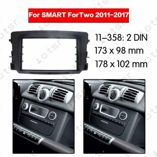Car Radio Fascia Surround Stereo Panel Plate For SMART ForTwo 2011 2012 2013 2014 2015 2016 2017 DVD Refitting Frame Dash Kit