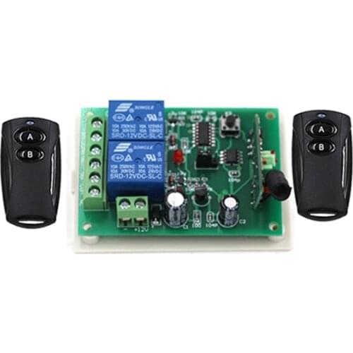 Wireless remote control 12v 2ch Receiver&Transmitter ON OFF Switch Learning code Toggle Momentary Latched 315/433MHZ SKU: 5087