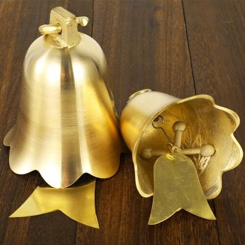 100% Pure Brass Handicraft Large Doorbell Bell and Clear Sound School Meditation Church Bronze Creative Bell Pendant Accessories
