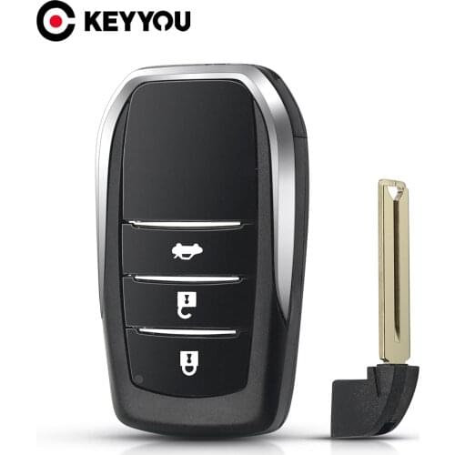 KEYYOU 3 Buttons Remote Car Key Shell Cover For Toyota Fortuner Prado Camry Rav4 Highlander Crown Smart Keyless Housing Case