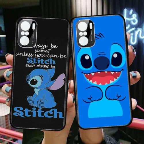 Stitch Couple Phone Case For xiaomi redmi POCO F1 F2 F3 X3 Pro M3 9C 10T Lite NFC Anime Black Cover Silicone Back Prett mi 10 ul