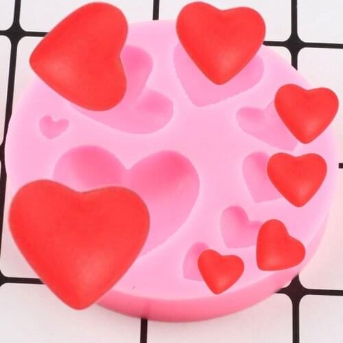 Heart Silicone Mold Cupcake Topper Fondant Molds Cake Decorating Tools Chocolate Gumpaste Moulds Resin Clay Candy Mould
