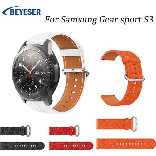 Wristband leather watch band For Samsung Gear sport S3 Classic Frontier galaxy watch 3 46mm 47mm active Band Strap Accessories