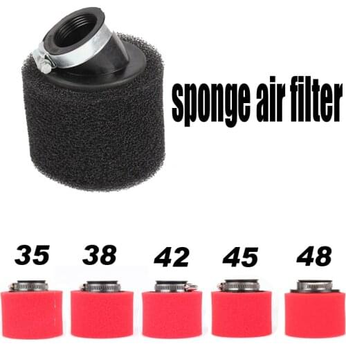 Motorcycle Sponge Air Filter Cleaner Straight and Bent Neck 35/38/42/45/48mm for ATV Dirt Pit Bike Carburetor 110 cc 125 cc