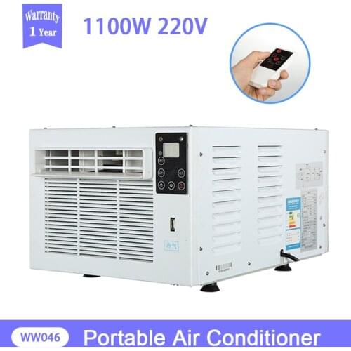 1100W 220V Desktop Air Conditioner Heat/Cold Dual Mode Use 24-hour Timer 2 Gear Lighting LED Control Panel With Remote Control