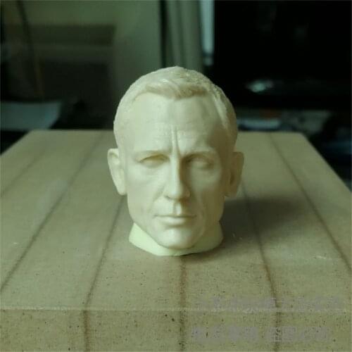 Unpainted 1/6 Scale Movie Character 007 Bond Head Sculpt Head Model For Action Figure Dolls Body Sketch Practice