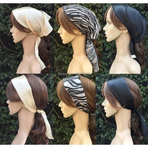 100% Polyester Solid Satin Headwear and Chiffion Zebra Print Headbands