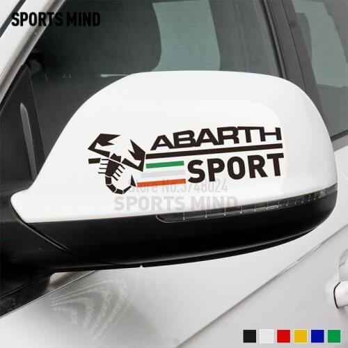 12 Pairs Customization ABARTH Rear View Mirror Sticker Decal For Fiat 500 Punto Stilo Bravo Grande Punto Panda Linea Doblo Palio