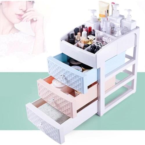 Plastic drawer type cosmetic organizer desktop jewelry mask storage box bathroom lipstick beauty box direct delivery