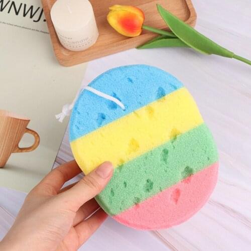 Rainbow Color Baby Kids Body Cleaning Sponge Scrub Scrubber Soft Bath Shower Bathroom Accessories