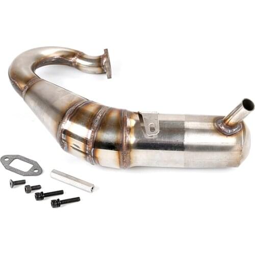Silent silenced exhaust pipe power boosting resonance tube for 1:5 gasoline RC vehicle LOSI 5IVE-T ROVAN LT DTT