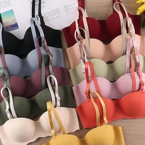 Sexy Bras Push Up Seamless Underwear for Women Solid Color Wireless Lingerie One-pieces Gather Thin Teens Girls Brassiere Top