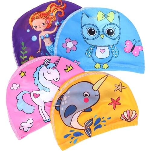 2-5Years Boys and Girls Swimming Caps Children Boys Kids Toddler Beach Swim Hats Cartoon Swimming Pool Caps