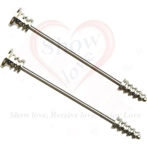 Showlove-New Arrived 2pcs 316L Surgical Steel Nut Shape Industrial Barbell Earring Piercing Earrings