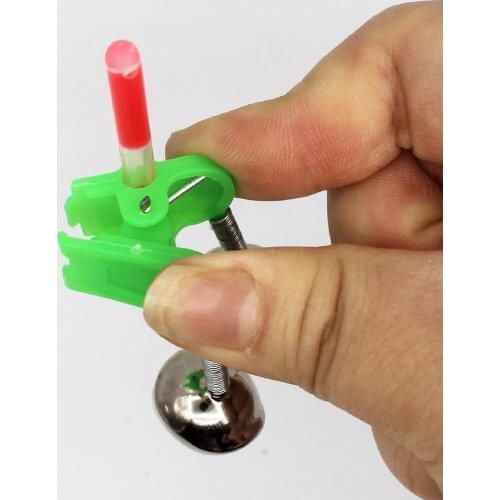 3Pcs Fishing Bite Alarms Fishing Rod Bells Rod Clamp Tip Clip Bells Ring Green ABS Fishing Accessory New