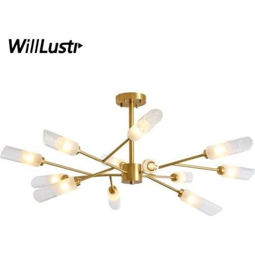 Modern Frosted Glass Pendant Lamp Creative Copper Suspension Light Hotel Cafe Living Dinning Bedroom Luxury G9 Hanging Lighting