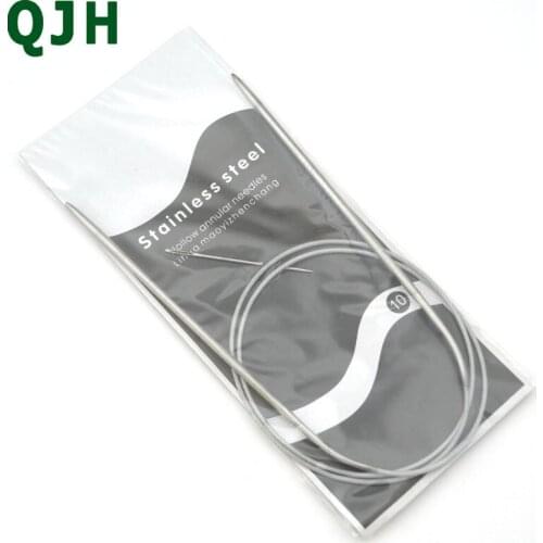 QJH 4pcs 3.25mm New circular knitting needles 80cm Durable Stainless Steel Circular Knitting Needles Crochet Knitting Tools #10
