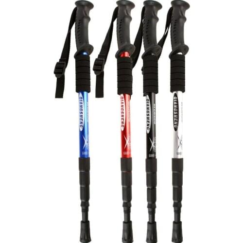 Aluminum Alloy Trekking Pole Outdoor Travel Hiking Rock Climbing Self-defense Cane Adult Walking Stick Non-slip Straight Handle