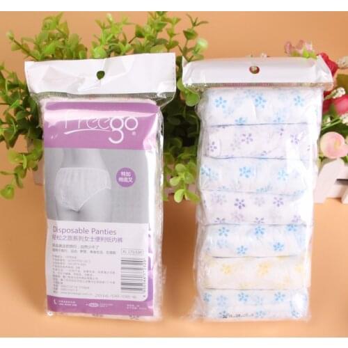 7PCS/Set Women Disposable Cotton Underwear Travelling Postpartum Panties 4 Size Non-woven Underpants Underwear Pregnancy Panties