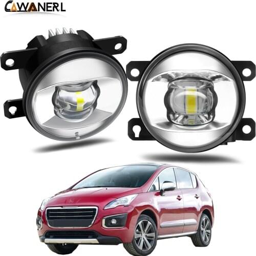 Fog Light Assembly For Peugeot 3008 MPV 2009-2013 Car Right + Left Side LED Lens Fog Lamp Daytime Running Light 30W 8000LM 12V