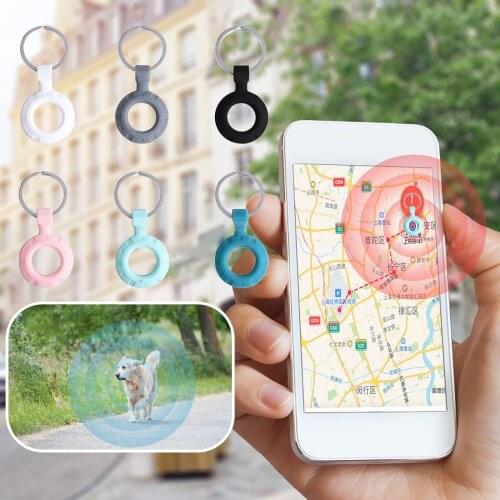 Anti-lost Device Keychain For Airtags Silicone Protective Sleeve Case Cover for Apple Airtags Air Tags Tracker Protector Locator