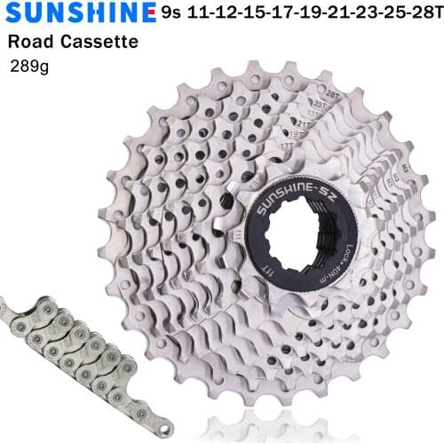 SUNSHINE-sz 9s Speed Bicycle Flywheel Cassette 11-28T 9v Road Bike Variable Speed Cassette 28T For 105 SUMC 9 Speed Chain New