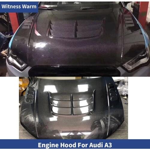 For A3 S3 High Quality Full Carbon Fiber Engine hood Bonnets Car Styling For Audi A3 S3 Car body kit 2013-2019