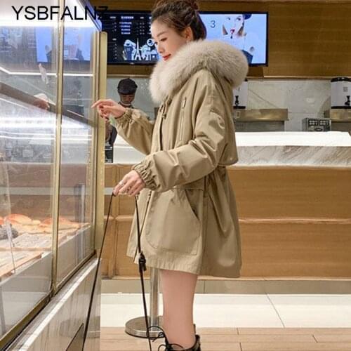 Jackets For Women 2021 Parkas Abrigos Mujer Invierno Black Hooded Fur Collar Korean Loose Fashion Warm Casual Cotton Clothes New