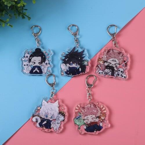 1pcs Anime Jujutsu Kaisen Figure Acrylic Key Chain Rings Jujutsu Kaisen Manga Keychain Pendant