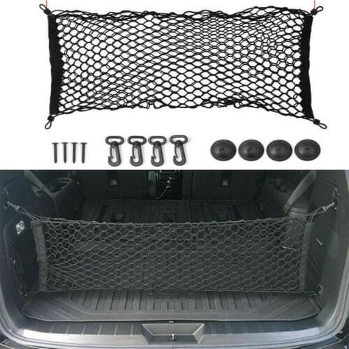 1pc Car Trunk Organizers Rear Cargo Trunk Storage Elastic String Net Mesh Bag Pocket Car Interior Accessories Organizer For Car