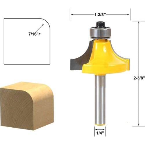 1pcs Round Over Edging Router Bit - 7/16" Radius - 1/4" Shank