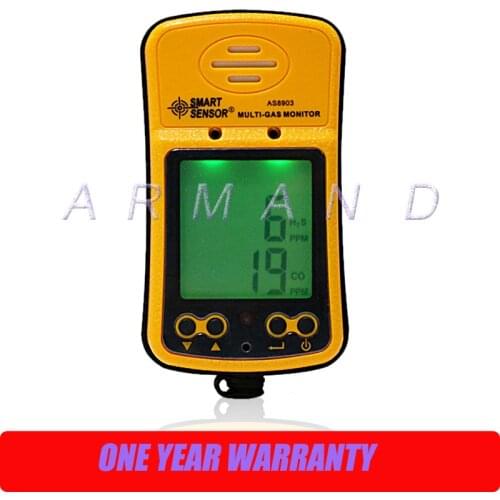 Carbon Monoxide Hydrogen Sulfide 2 in 1 Gas Monitor Detector Smart Sensor AS8903 CO H2S gas leak detection tester