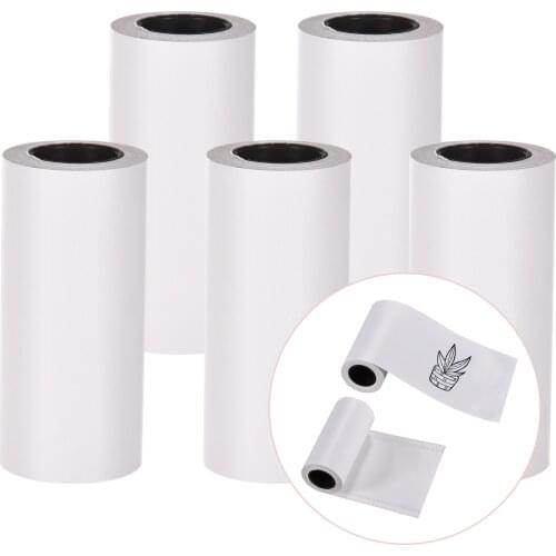 3 Rolls Self-Adhesive Thermal Paper Roll White Sticky Paper BPA-Free 57x30mm without Backing Paper for Pocket Thermal Printer