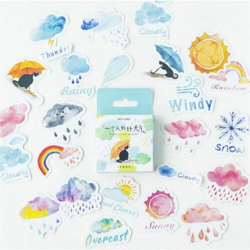 40Pcs Weather Kawaii Signs Craft Paper Scrapbooking Pads Paper Origami Art Background Paper Card Making Diy Scrapbook