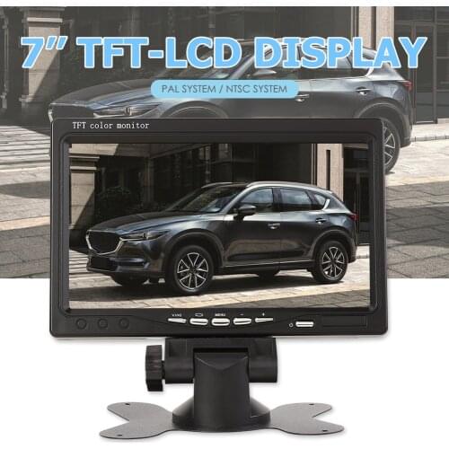 7 inch TFT LCD Screen Car Monitor Player 2 Way Video Input PAL/NTSC Monitor for Auto Rearview Home Security Surveillance Camera
